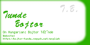 tunde bojtor business card